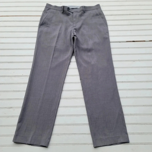 Michael Kors Matissa Dress Pants Men 34x30 Gray Stretch Fabric Wrinkle Resistant - Picture 1 of 8